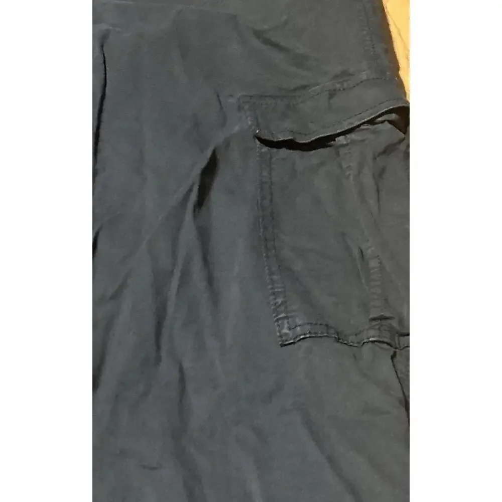 American Eagle Outfitters Cargo Jogger Pants Womens 6 Black Stretch Tapered Leg - Picture 2 of 6